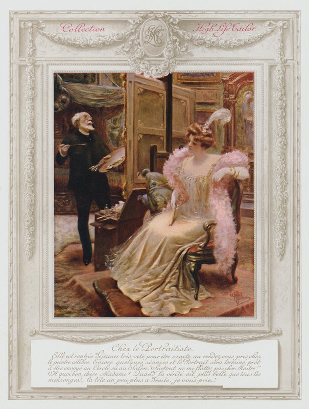 Belle Epoque Paris, Fashionable Lady Having Her Portrait Painted by Albert Guillaume