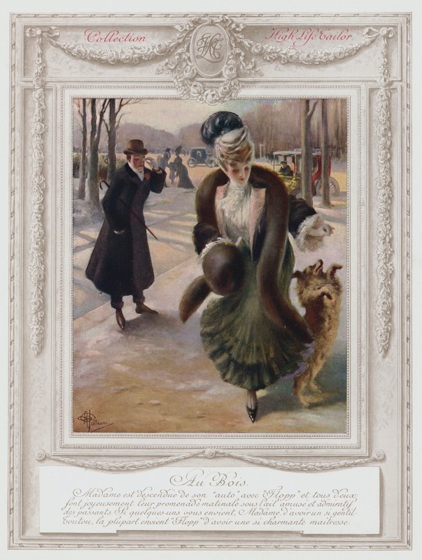 Belle Epoque Paris, Fashionable Lady in the Bois de Boulogne by Albert Guillaume