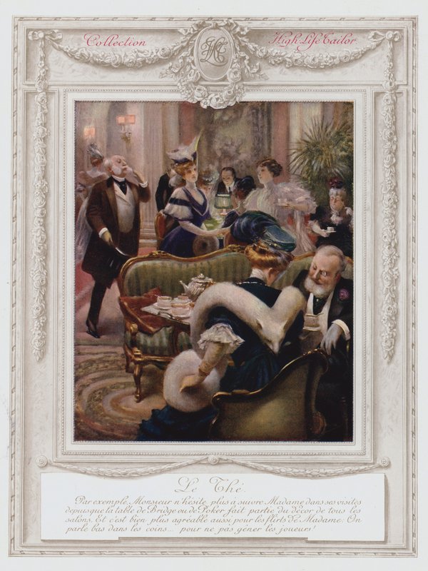 Belle Epoque Paris, Fashionable Lady Taking Tea by Albert Guillaume