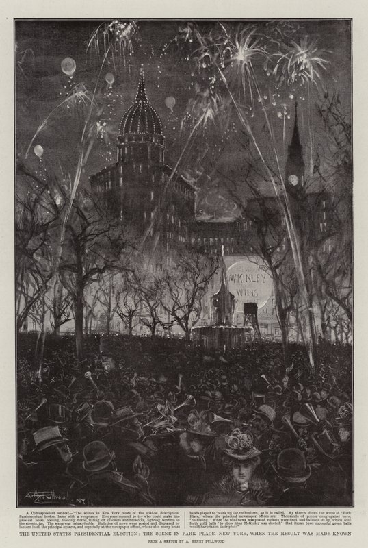 The United States Presidential Election, the Scene in Park Place, New York, when the Result was made Known by Albert Henry Fullwood