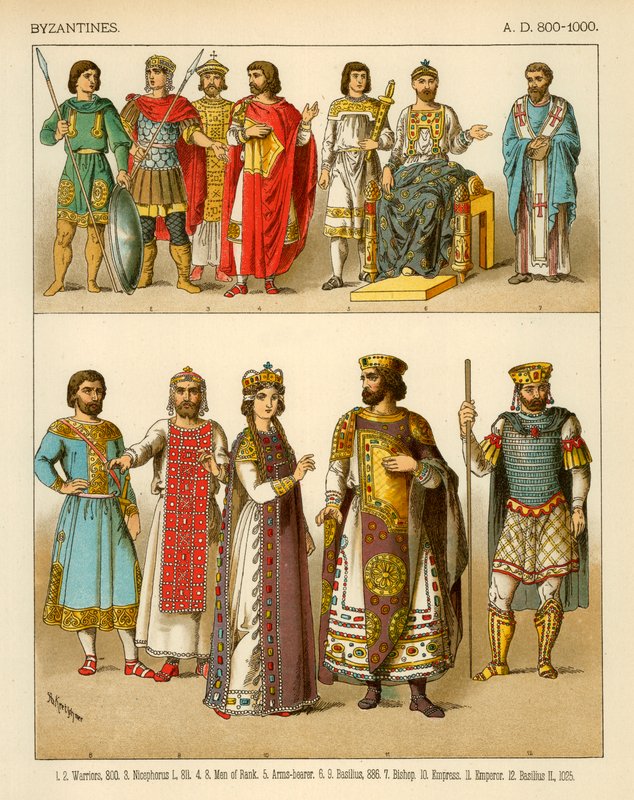 Byzantine Costume 800-1000 AD by Albert Kretschmer