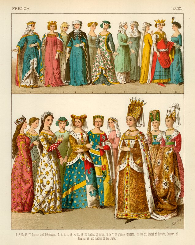 French Costume 1300 by Albert Kretschmer