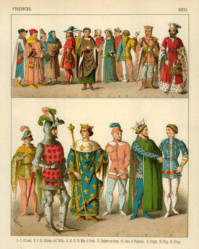 French Costume 1300 by Albert Kretschmer