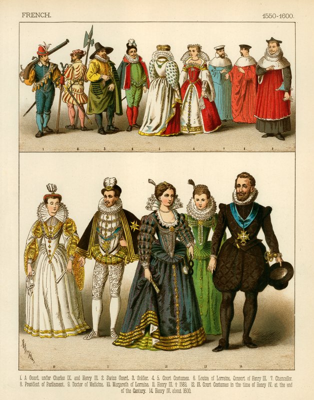 French Costume 1550-1600 by Albert Kretschmer