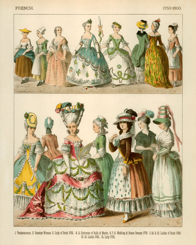 French Costumes 1750-1800 by Albert Kretschmer