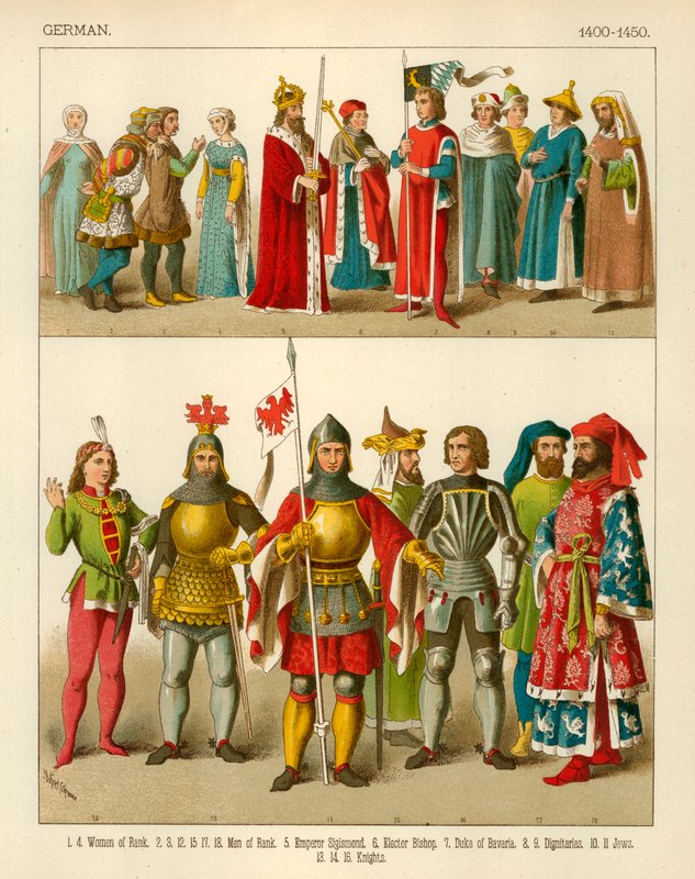 German Costume 1400-1450 by Albert Kretschmer