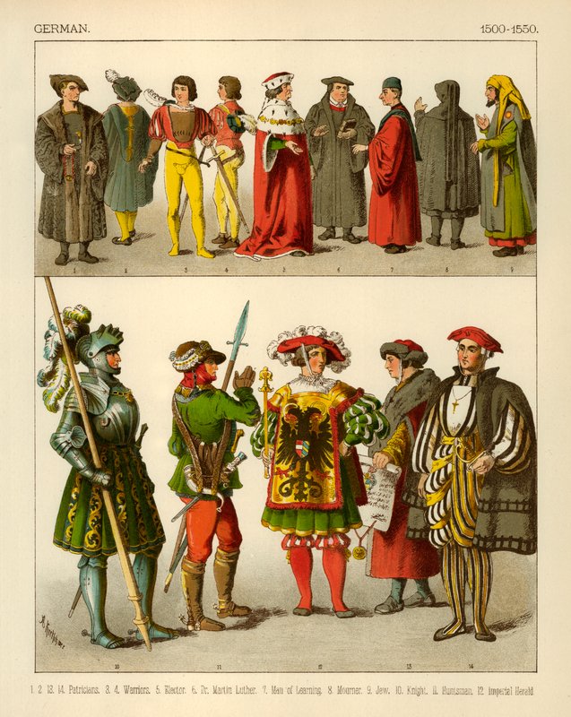German Costume 1500-1550 by Albert Kretschmer