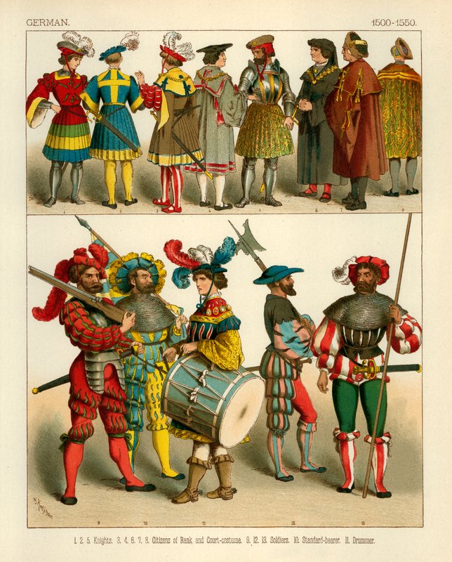 German Costume 1500-1550 by Albert Kretschmer