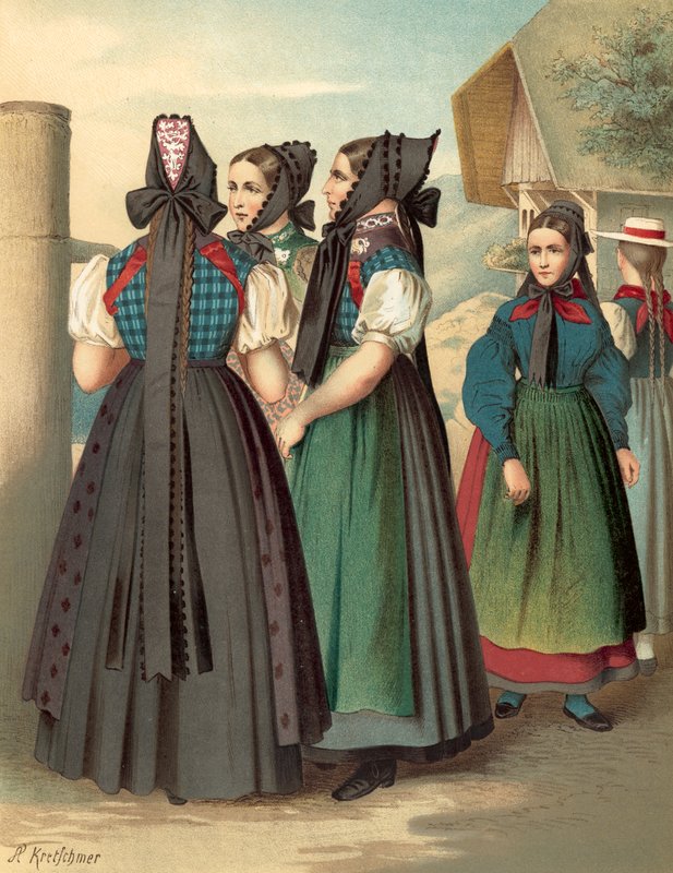 German costume, Baden, Simonswald-Waldkirch-Donaueschingen by Albert Kretschmer