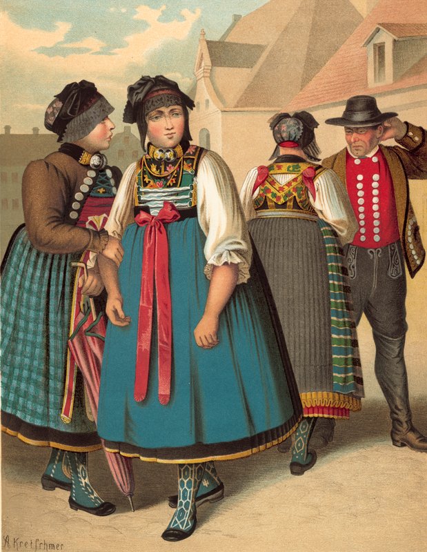 German Costume, Bayern, Dachau by Albert Kretschmer