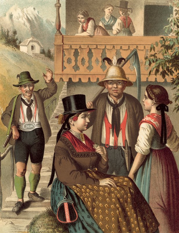 German Costume, Austria, Pinzgau by Albert Kretschmer