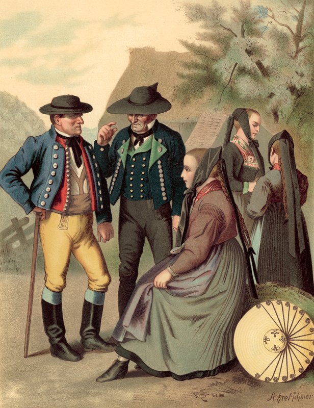 German Costume, Wurtemberg, Freudenstadt Rottenburg by Albert Kretschmer