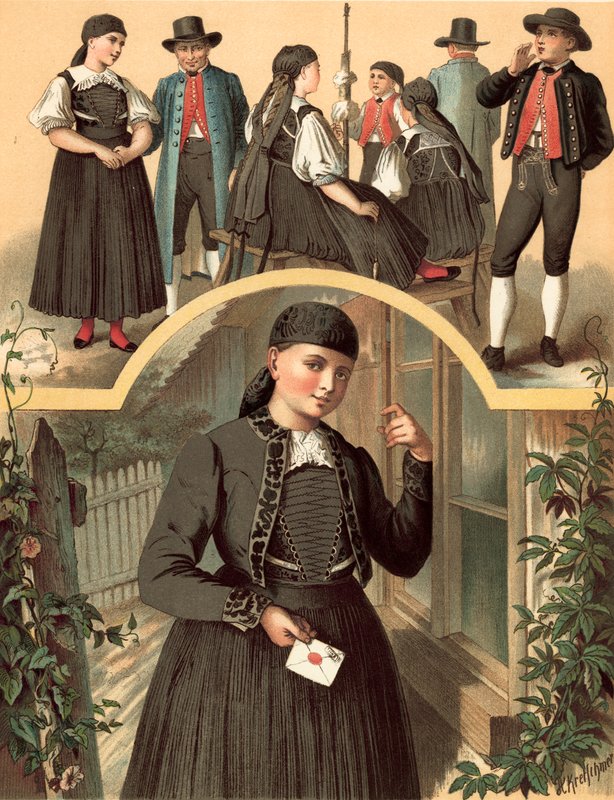 German Costume, Wurtemberg Schwenningen by Albert Kretschmer