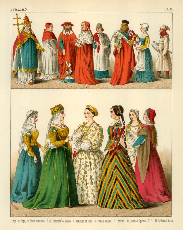 Italian Costume 1400 by Albert Kretschmer