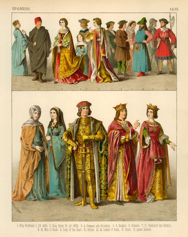 Spanish Costume 1400 by Albert Kretschmer