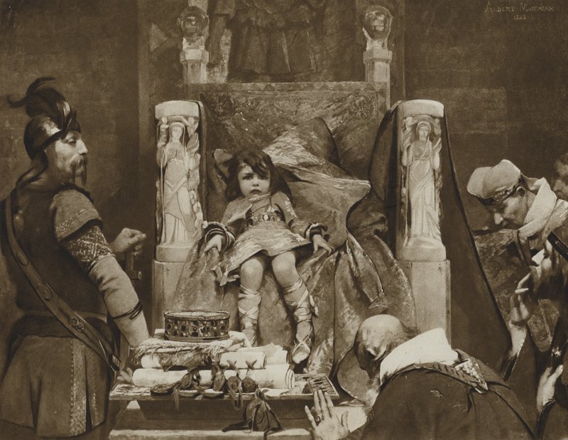 Clovis II, The Boy King of the Franks by Albert Pierre René (after) Maignan