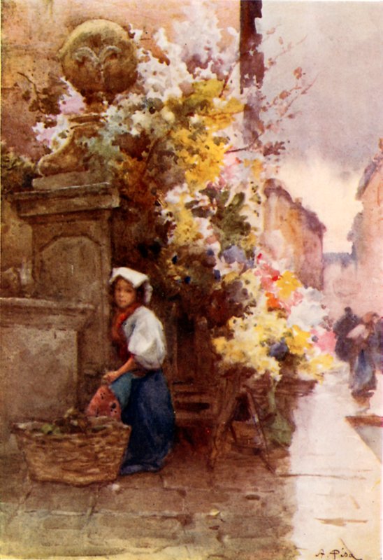 At the foot of the Spanish Steps, Piazza di Spagna, on a wet day by Alberto Pisa