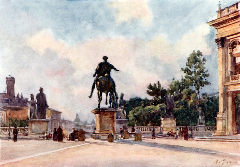 Bronze statue of Marcus Aurelius on the Capitol by Alberto Pisa