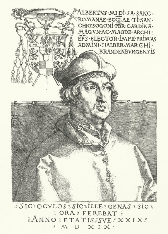 Cardinal Albrecht of Brandenburg, Elector and Archbishop of Mainz by Albrecht Dürer