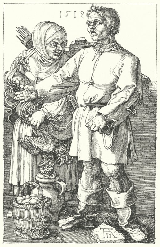 Farmers Selling Their Produce by Albrecht (after) Durer or Duerer