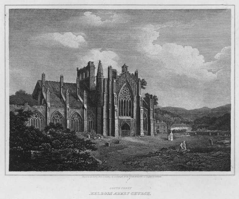 South Front, Melrose Abbey Church by Alexander (after) Nasmyth