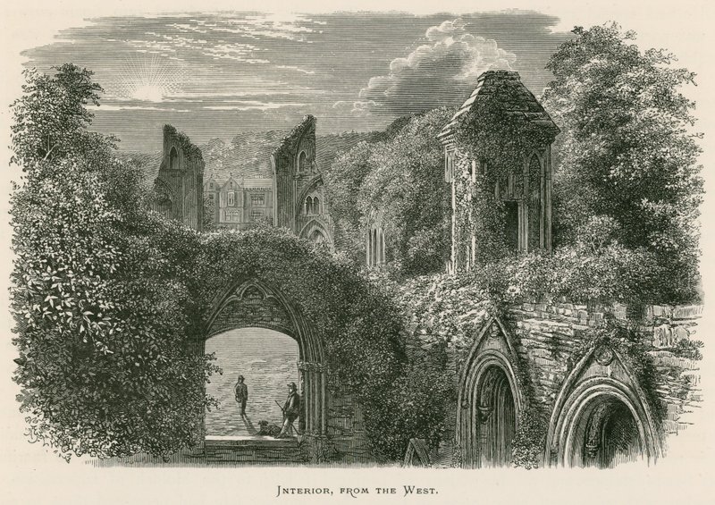 Glastonbury Abbey, Interior, from the West by Alexander Francis Lydon