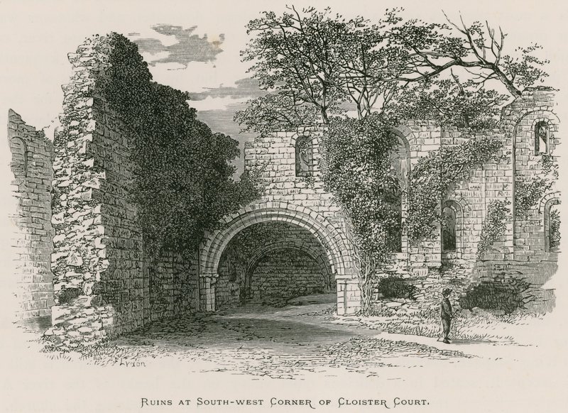 Kirkstall Abbey, Ruins at South-west Corner of Cloister Court by Alexander Francis Lydon