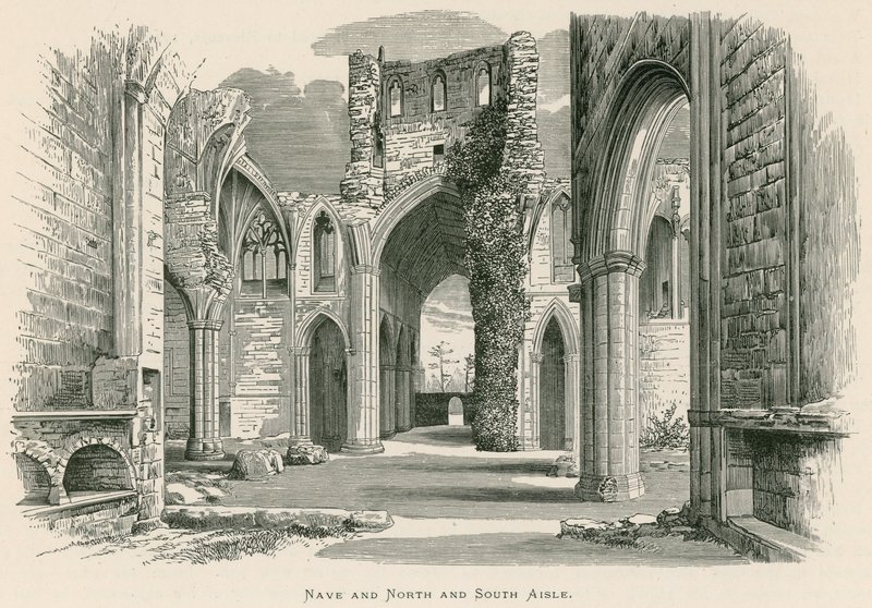 Melrose Abbey, Nave and North and South Aisle by Alexander Francis Lydon