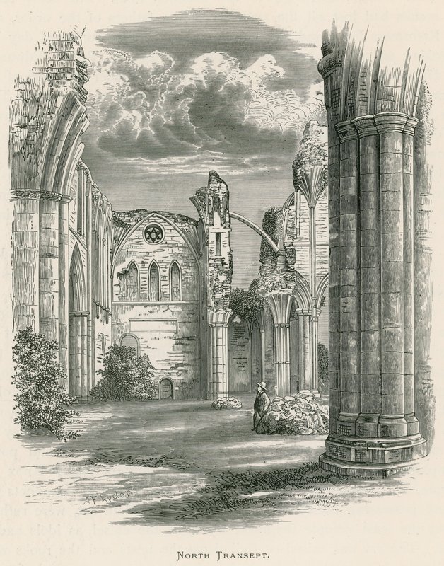 Melrose Abbey, North Transept by Alexander Francis Lydon