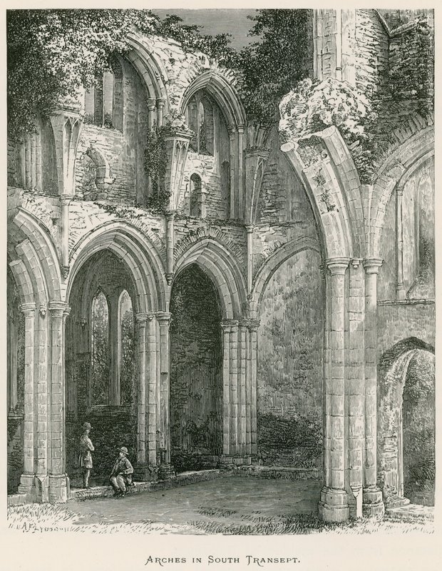 Netley Abbey, Arches in South Transept (engraving) by Alexander Francis Lydon