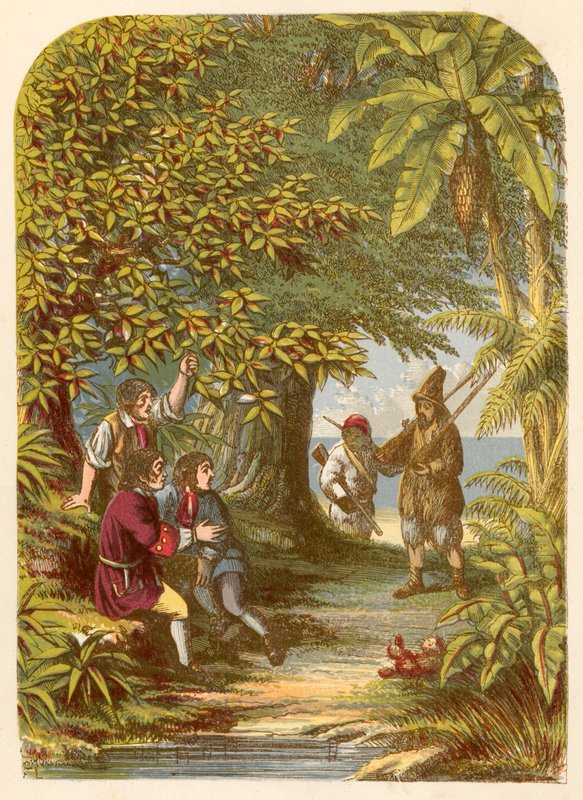 Robinson Crusoe Surprising the Three Englishmen by Alexander Francis Lydon