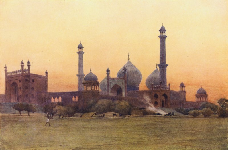 The Jumma Musjid, Delhi, at Sunset by Alexander Henry Hallam Murray
