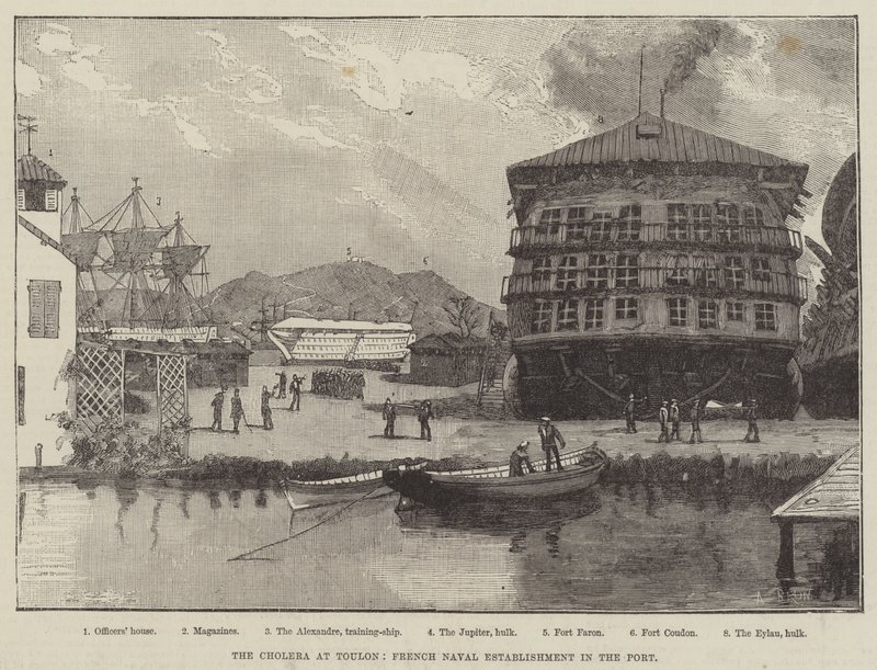 The Cholera at Toulon, French Naval Establishment in the Port by Alexandre Brun