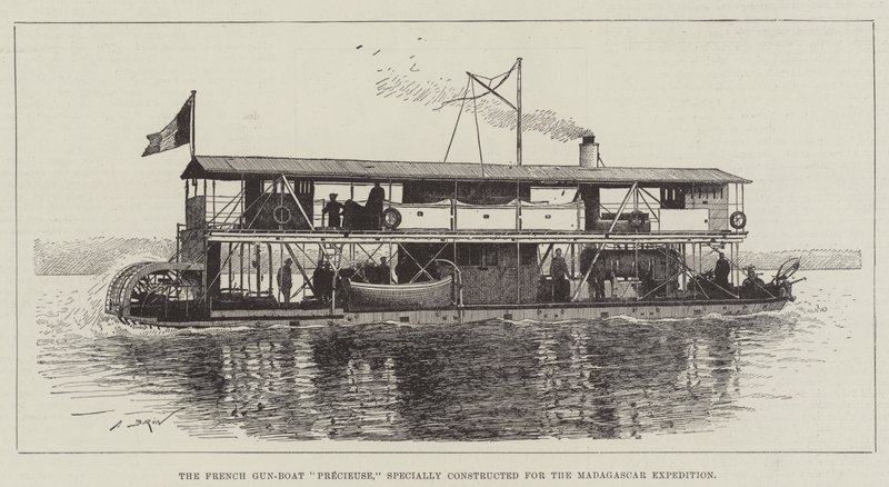 The French Gun-Boat Precieuse, specially constructed for the Madagascar Expedition by Alexandre Brun