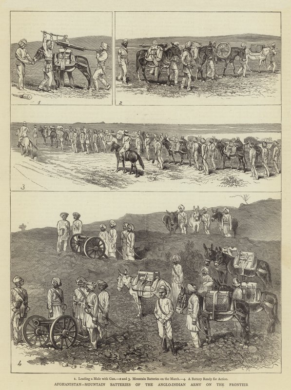 Afghanistan, Mountain Batteries of the Anglo-Indian Army on the Frontier by Alfred Chantrey Corbould