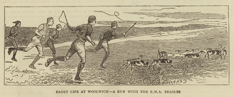 Cadet Life at Woolwich, a Run with the RMA Beagles by Alfred Chantrey Corbould