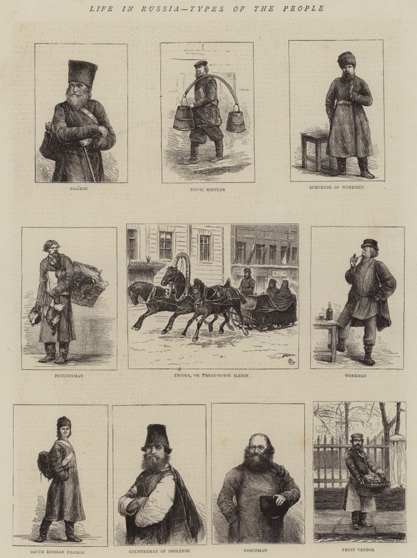 Life in Russia, Types of the People by Alfred Chantrey Corbould