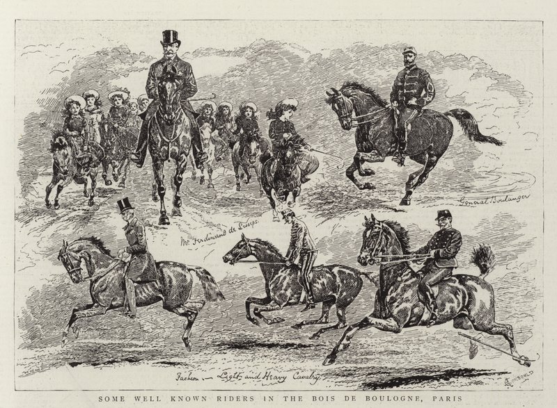 Some Well Known Riders in the Bois de Boulogne, Paris by Alfred Chantrey Corbould
