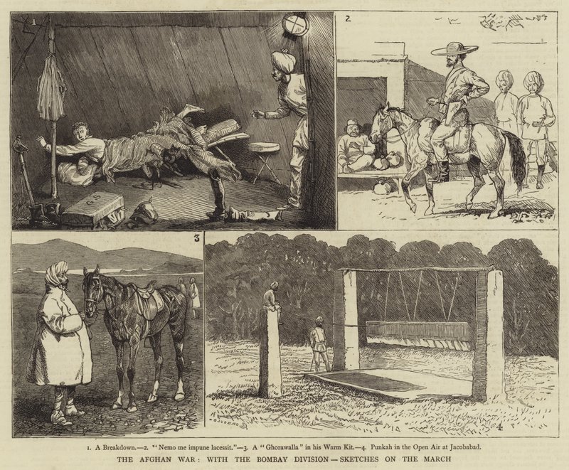 The Afghan War, with the Bombay Division, Sketches on the March by Alfred Chantrey Corbould