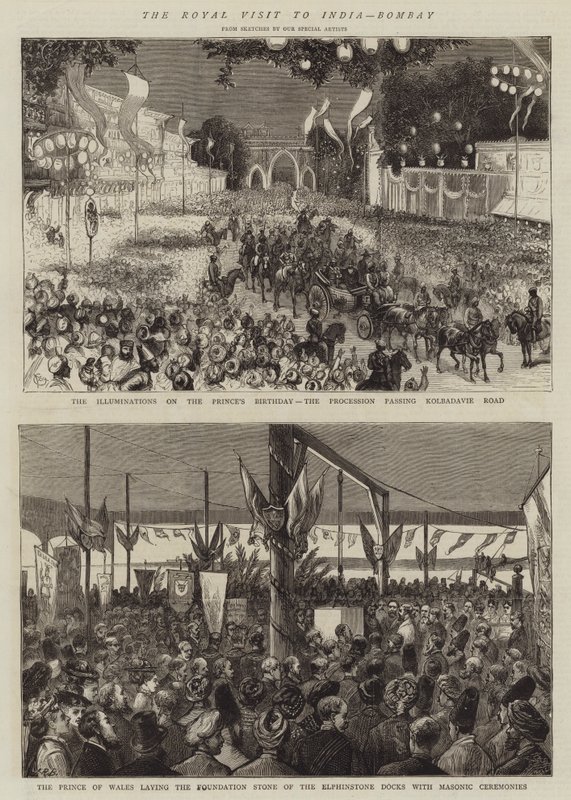 The Royal Visit to India, Bombay by Alfred Chantrey Corbould