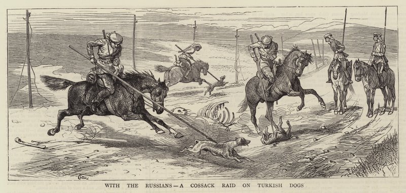 With the Russians, a Cossack raid on Turkish Dogs by Alfred Chantrey Corbould