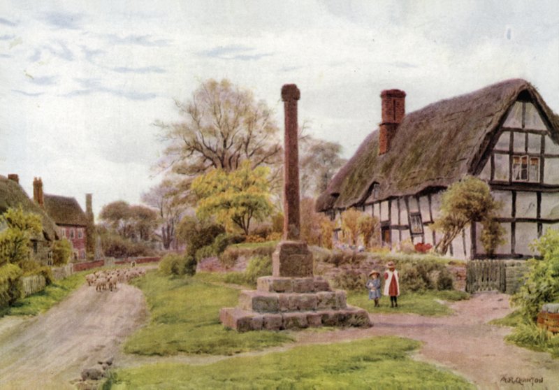 Village Cross, Ashton-under-Hill, Gloucester by Alfred Robert Quinton