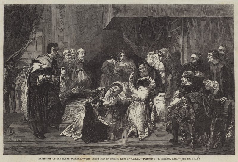 The Death Bed of Robert, King of Naples by Alfred W. Elmore