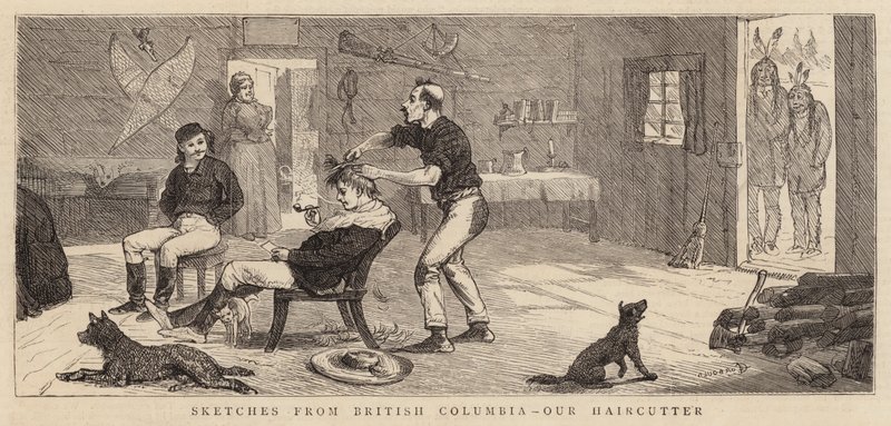 Sketches from British Columbia, Our Haircutter by Alfred Chantrey Corbould