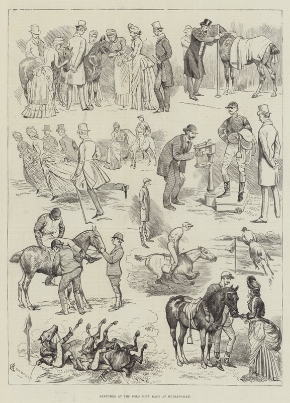 Sketches at the Polo Pony Race at Hurlingham by Alfred Courbould
