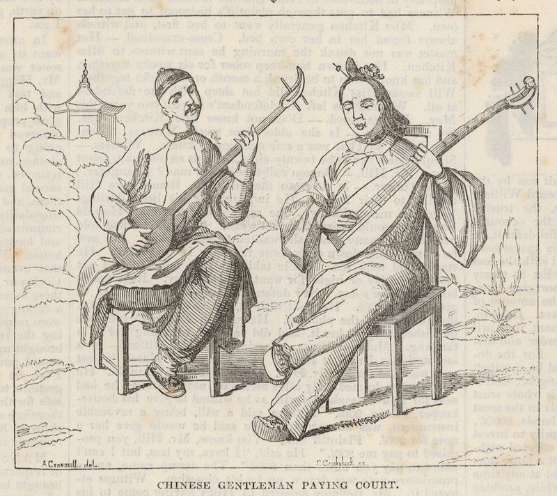 Chinese Gentlemen Playing Court by Alfred Crowquill