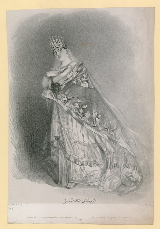 Giuditta Pasta, engraved by R.J. Lane by Alfred Edward Chalon