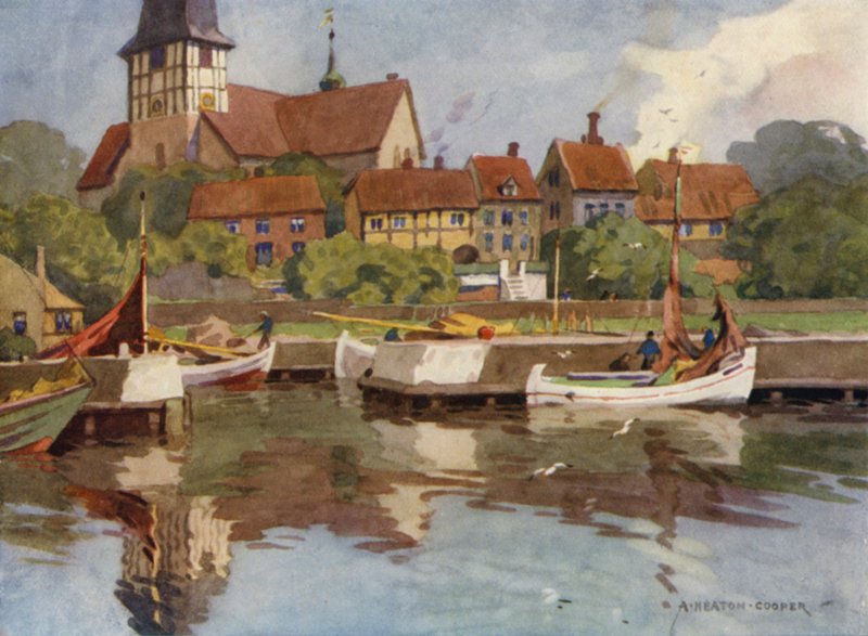 Denmark: Bornholm, Ronne Harbour by Alfred Heaton Cooper