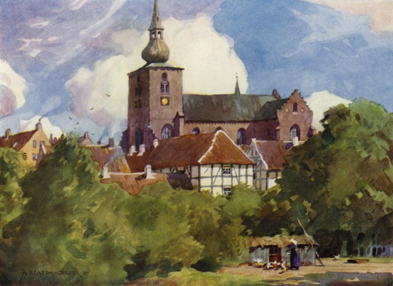 Denmark: Randers Church, North Jutland by Alfred Heaton Cooper