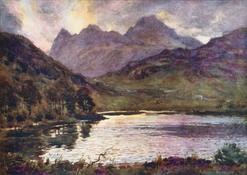 Lake District: Blea Tarn and Langdale Pikes by Alfred Heaton Cooper